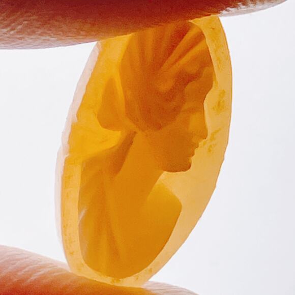 VTG 30s - 40s Shell Cameo Cabochon Hand Carved Portrait Jewelry Making Component - Picture 3 of 11